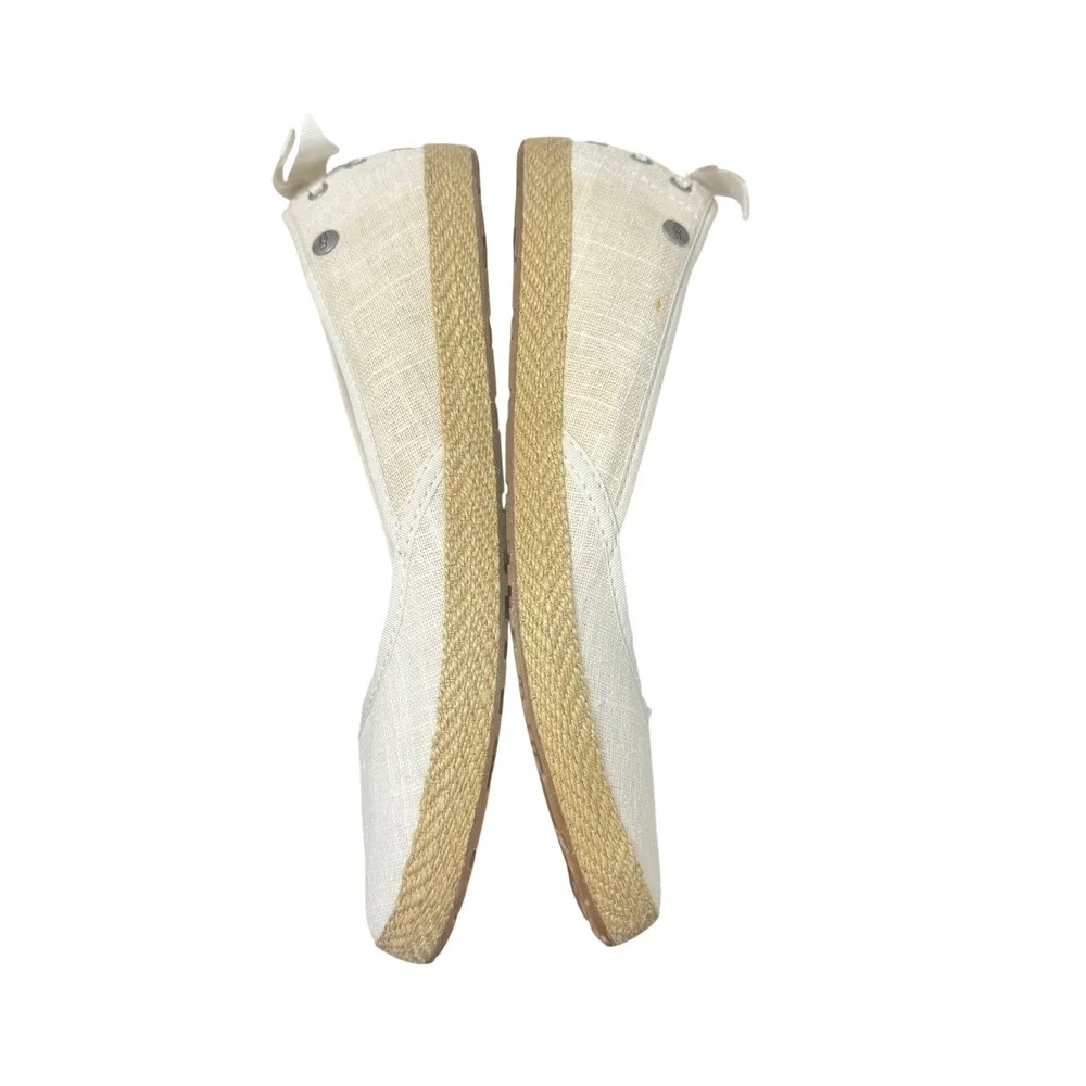 UGG Indah Espadrille Flats Womens 8 Cream Canvas Slip-On Jute Sole 1003493